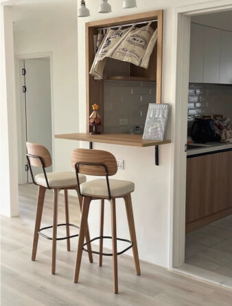 เก้าอี้บาร์ MY DOLLS HOUSE COCO 75 ซม. สีไม้อ่อน เบาะสีขาว_3